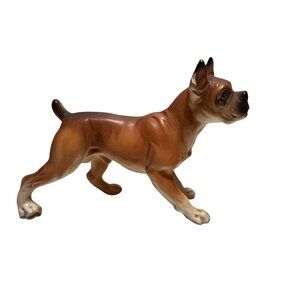 Vintage Ceramic Boxer Dog Figurine Made in Japan